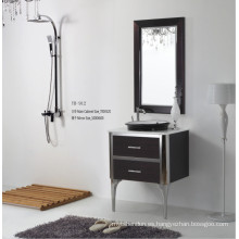 Armario con espejo de baño de plata de acero inoxidable en el piso moderno (YB-912)